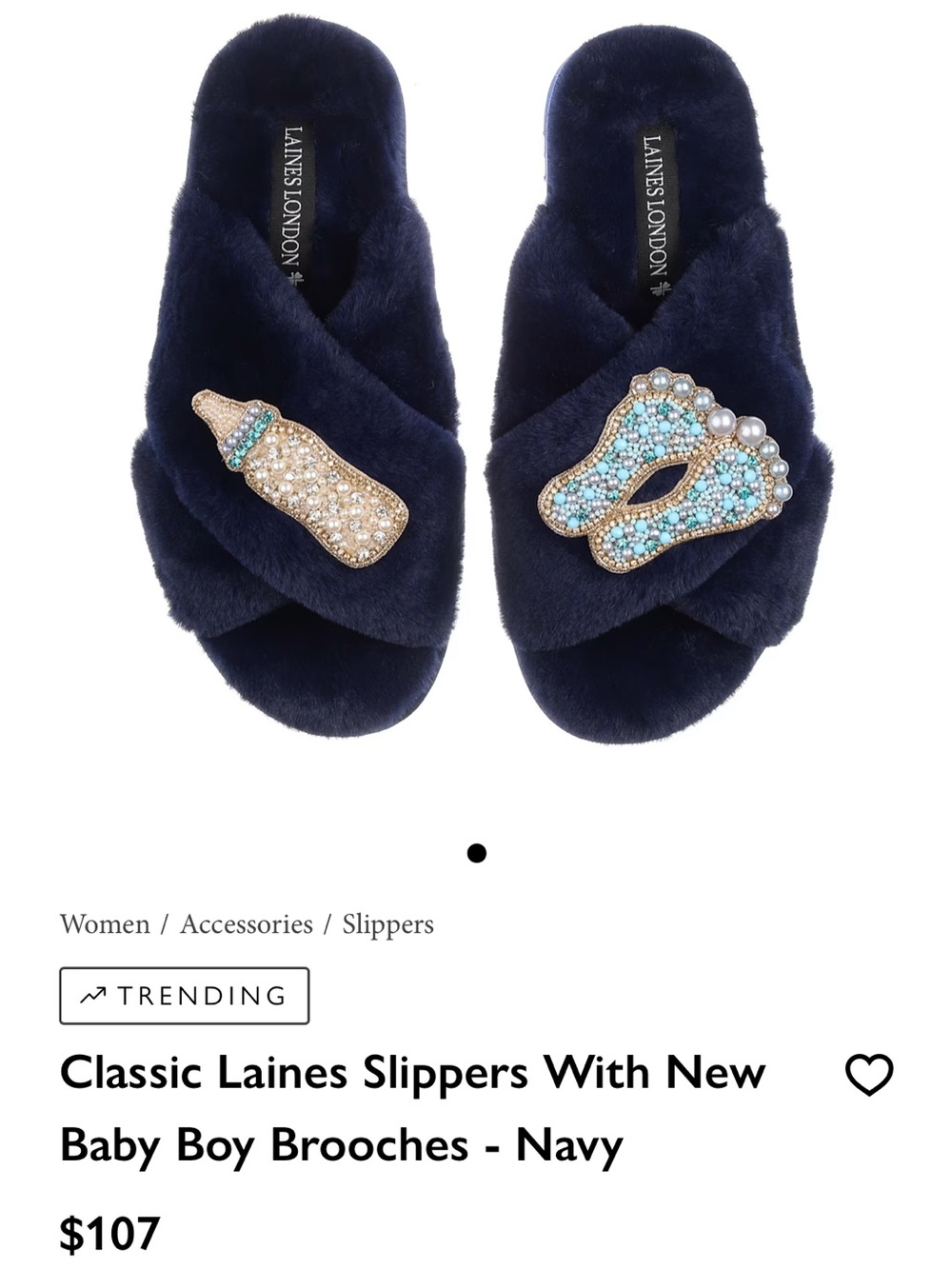 Laines London Baby Boy Navy Slippers